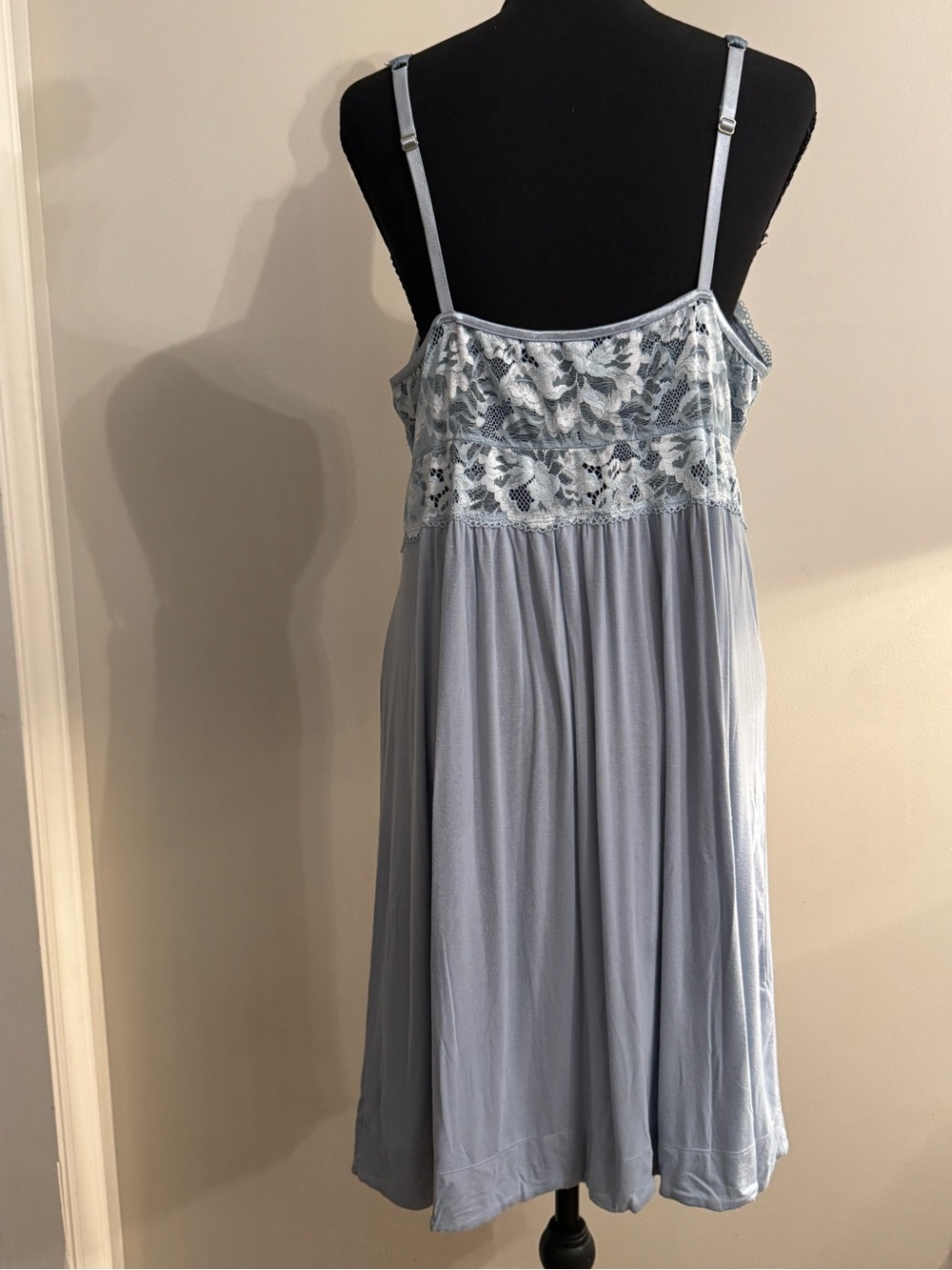 Soma Pale Blue Lace-Accent Chemise Nightgown - Picture 2 of 5
